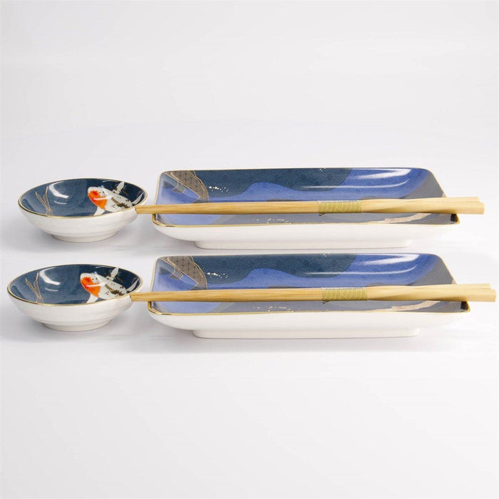 Tokyo Design Studio Kawaii Koi Sushi Plate Giftset & Chopsticks (4pcs) | {{ collection.title }}
