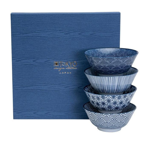 Tokyo Design Studio Nippon Blue Tayo Bowl Giftset (4x500ml) | {{ collection.title }}